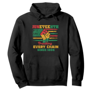 Juneteenth Hoodie Breaking Every Chain Since 1865 American Flag