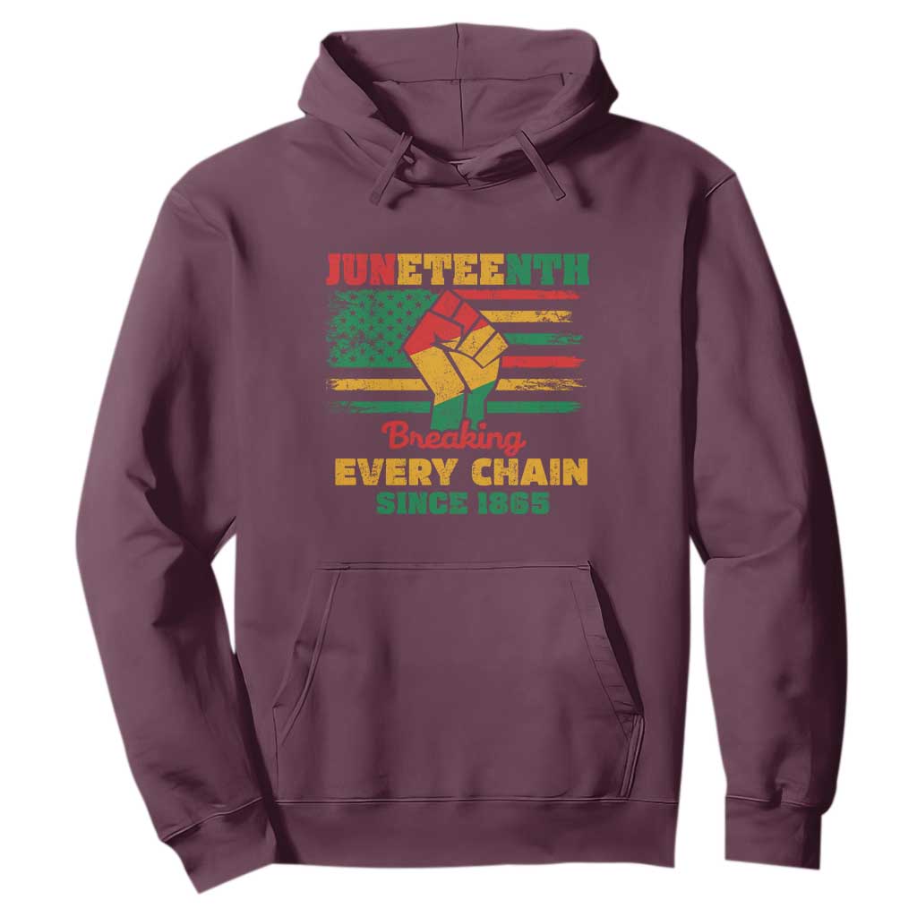 Juneteenth Hoodie Breaking Every Chain Since 1865 American Flag