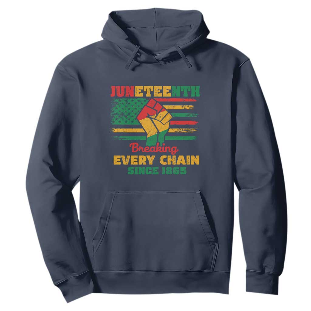 Juneteenth Hoodie Breaking Every Chain Since 1865 American Flag