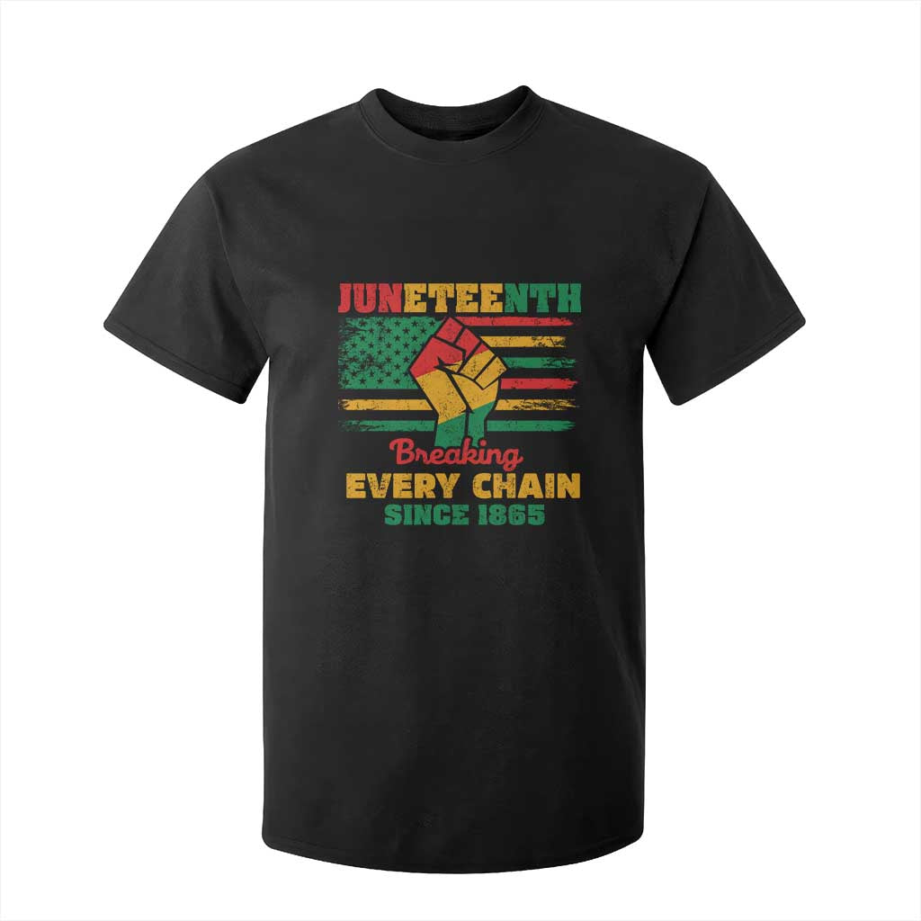 Juneteenth T Shirt For Kid Breaking Every Chain Since 1865 American Flag