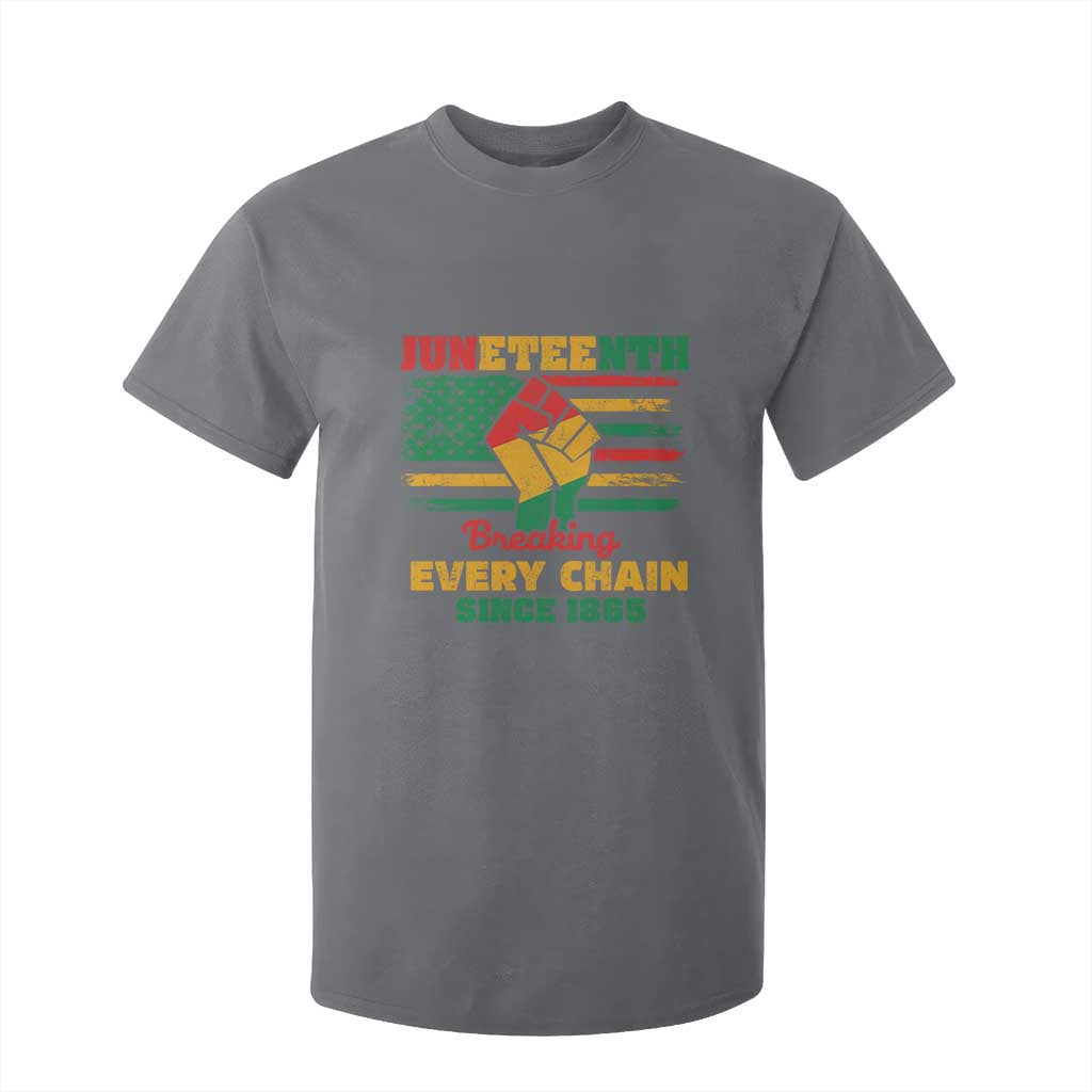 Juneteenth T Shirt For Kid Breaking Every Chain Since 1865 American Flag