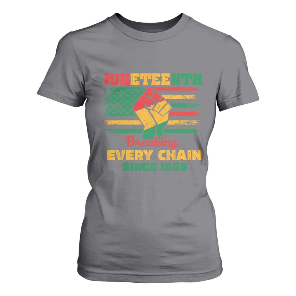 Juneteenth T Shirt For Women Breaking Every Chain Since 1865 American Flag