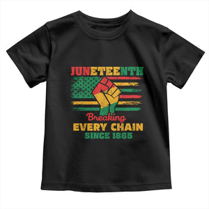 Juneteenth Toddler T Shirt Breaking Every Chain Since 1865 American Flag