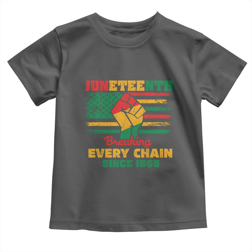 Juneteenth Toddler T Shirt Breaking Every Chain Since 1865 American Flag