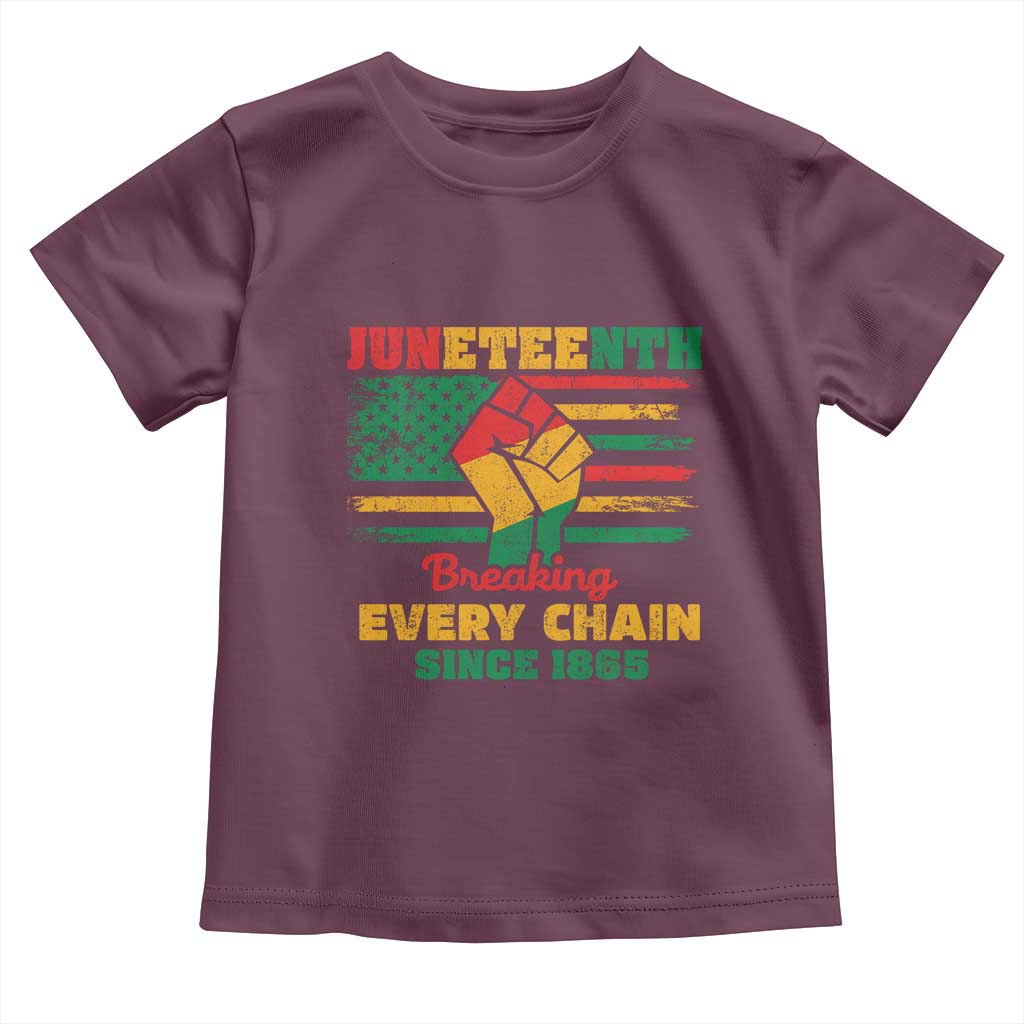 Juneteenth Toddler T Shirt Breaking Every Chain Since 1865 American Flag