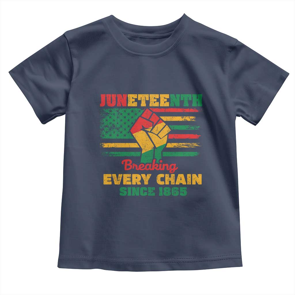 Juneteenth Toddler T Shirt Breaking Every Chain Since 1865 American Flag