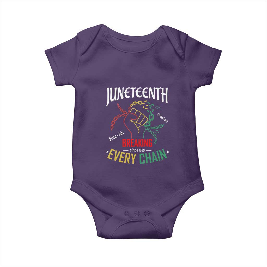 Juneteenth 1865 Baby Onesie Breaking Every Chain Freeish Black Freedom