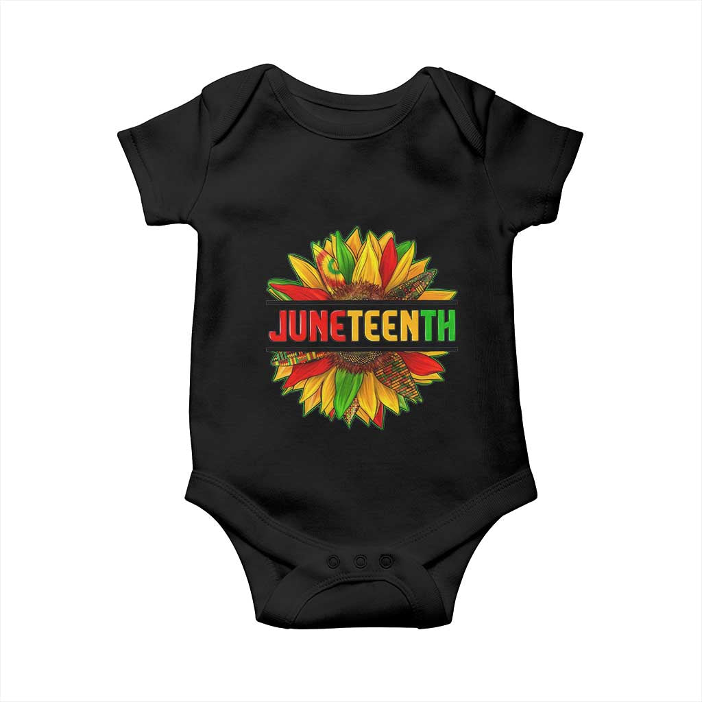 Juneteenth Baby Onesie Sunflower with Fist Black History