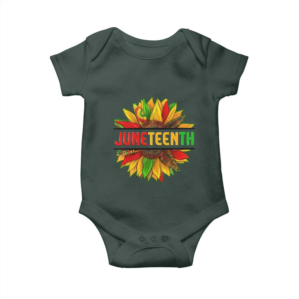 Juneteenth Baby Onesie Sunflower with Fist Black History