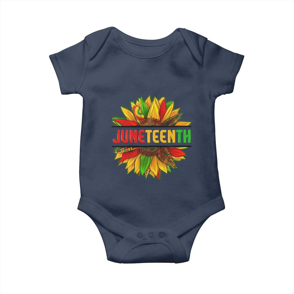 Juneteenth Baby Onesie Sunflower with Fist Black History