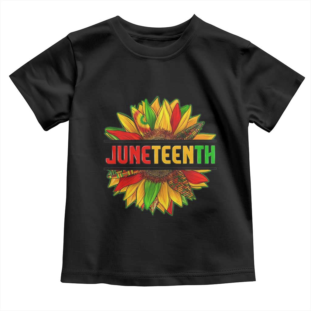 Juneteenth Toddler T Shirt Sunflower with Fist Black History