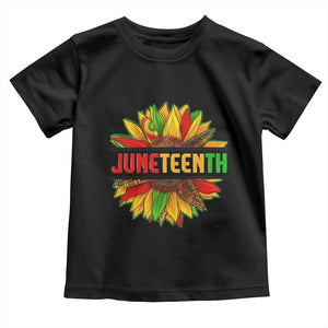 Juneteenth Toddler T Shirt Sunflower with Fist Black History