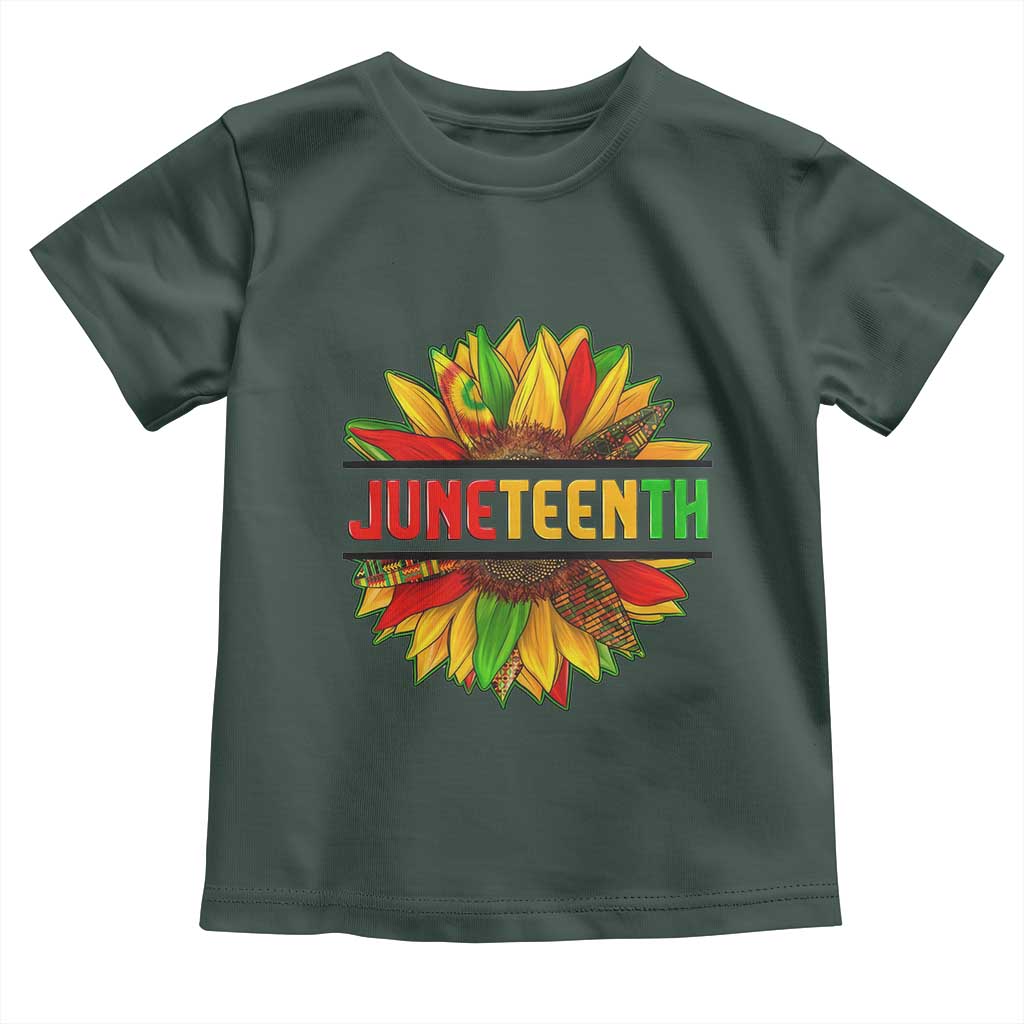 Juneteenth Toddler T Shirt Sunflower with Fist Black History