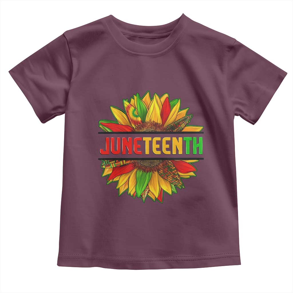 Juneteenth Toddler T Shirt Sunflower with Fist Black History
