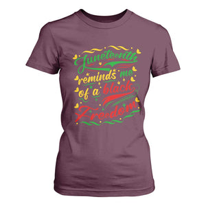 Black History Pride T Shirt For Women Juneteenth Reminds Me Of a Black Freedom