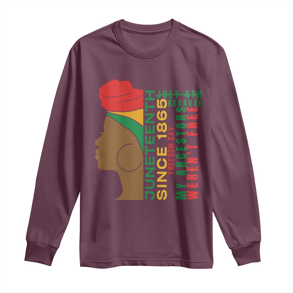 Juneteenth Since 1865 Long Sleeve Shirt My Ancestors Weren't Free