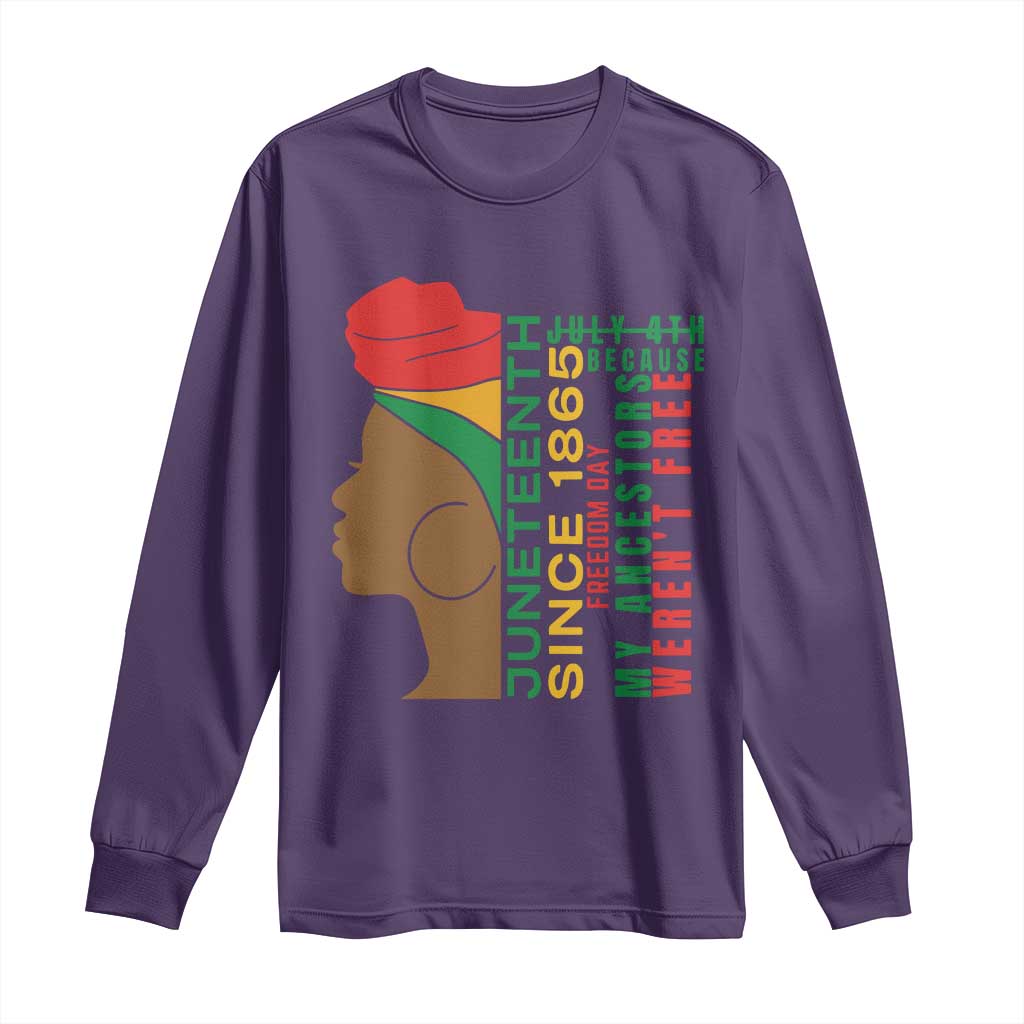 Juneteenth Since 1865 Long Sleeve Shirt My Ancestors Weren't Free