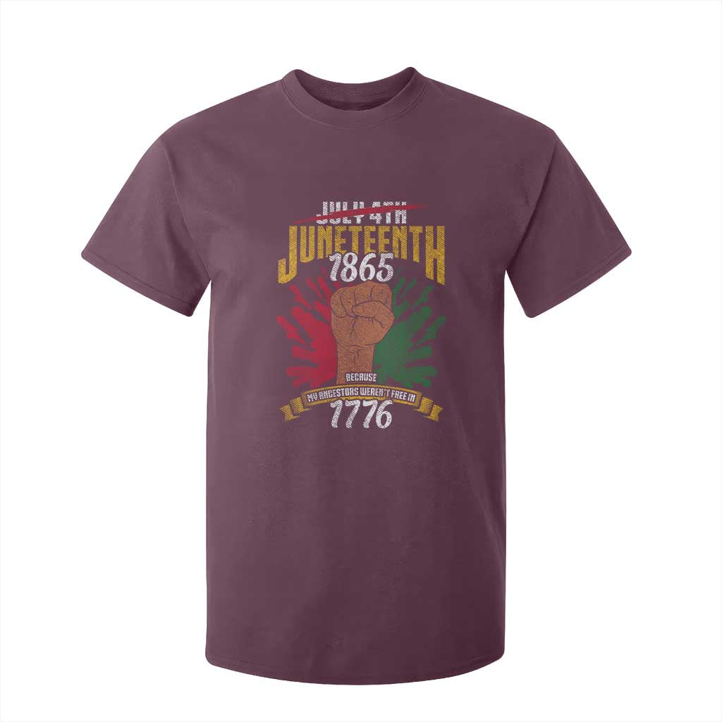 Juneteenth Since 1865 T Shirt For Kid My Ancestors Weren't Free In 1776