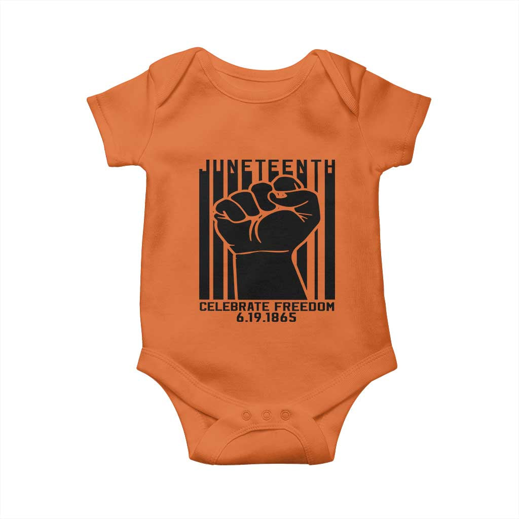 Juneteenth 1865 Independence Baby Onesie Celebrate Freedom Raised Fist