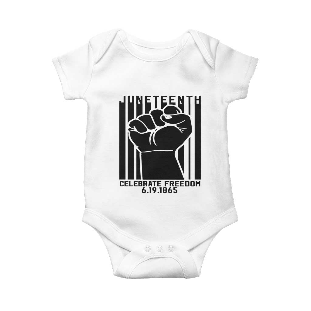 Juneteenth 1865 Independence Baby Onesie Celebrate Freedom Raised Fist