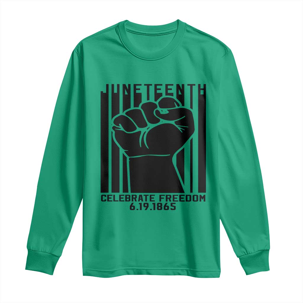 Juneteenth 1865 Independence Long Sleeve Shirt Celebrate Freedom Raised Fist