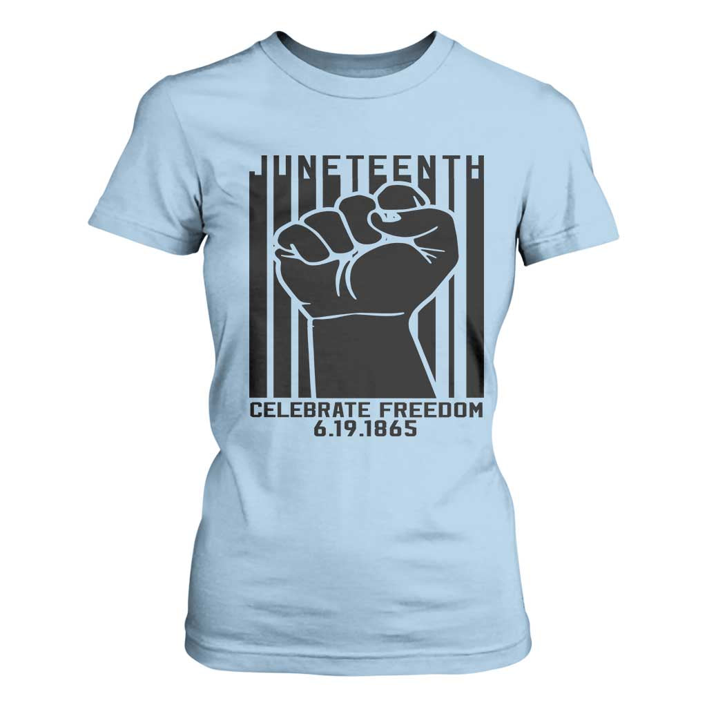 Juneteenth 1865 Independence T Shirt For Women Celebrate Freedom Raised Fist
