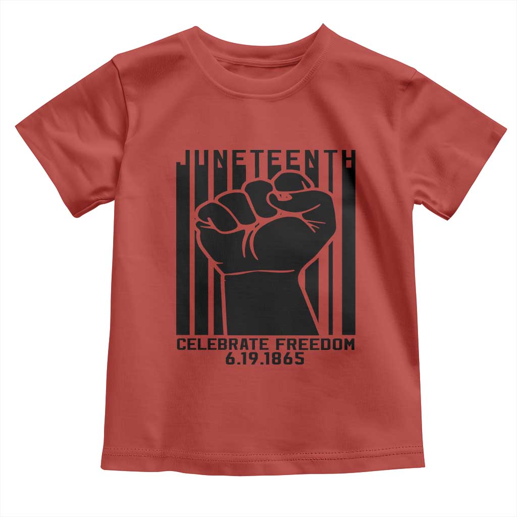 Juneteenth 1865 Independence Toddler T Shirt Celebrate Freedom Raised Fist