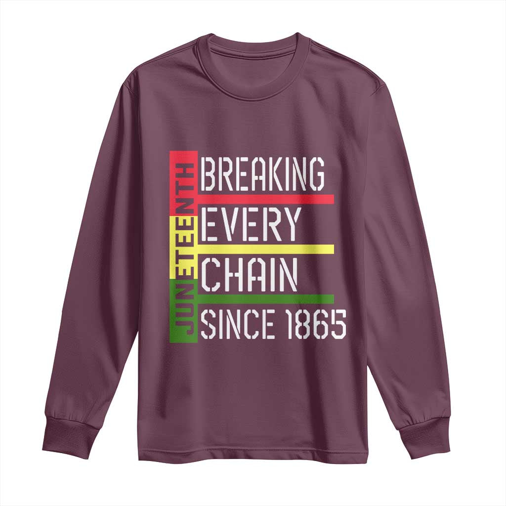 Juneteenth 1865 Long Sleeve Shirt Breaking Every Chain