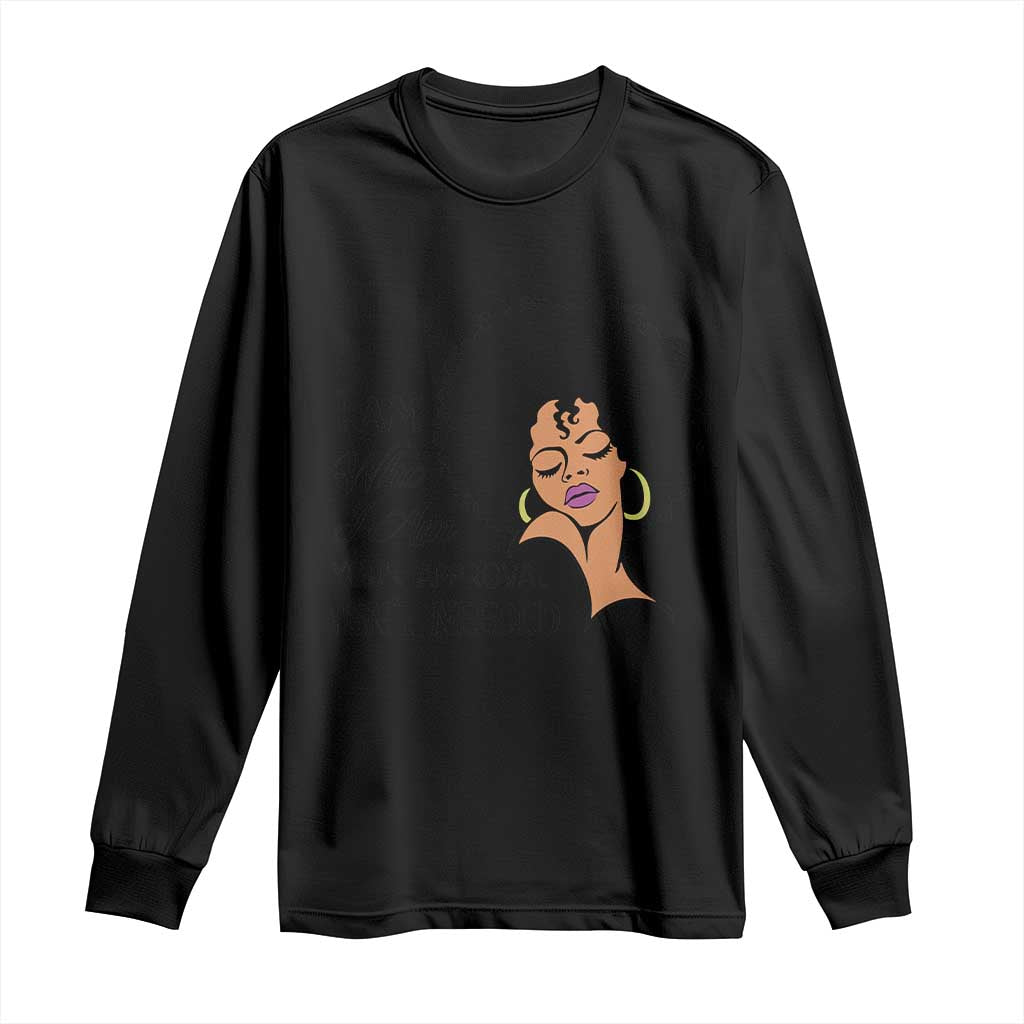 Black Queen Long Sleeve Shirt Lady Curly Natural Afro African American Ladies