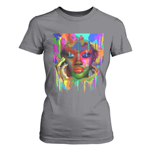 Afro Woman Graphic T Shirt For Women African Pride Color Painted