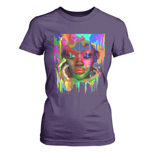 Afro Woman Graphic T Shirt For Women African Pride Color Painted