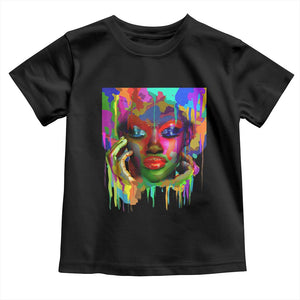Afro Woman Graphic Toddler T Shirt African Pride Color Painted