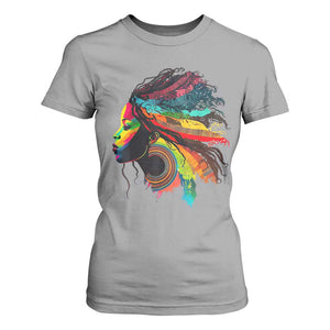 Proud Afro Roots T Shirt For Women Rainbow Dashiki African Tribal Woman Natural Hair