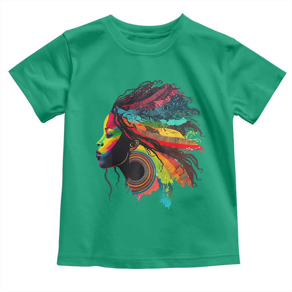 Proud Afro Roots Toddler T Shirt Rainbow Dashiki African Tribal Woman Natural Hair