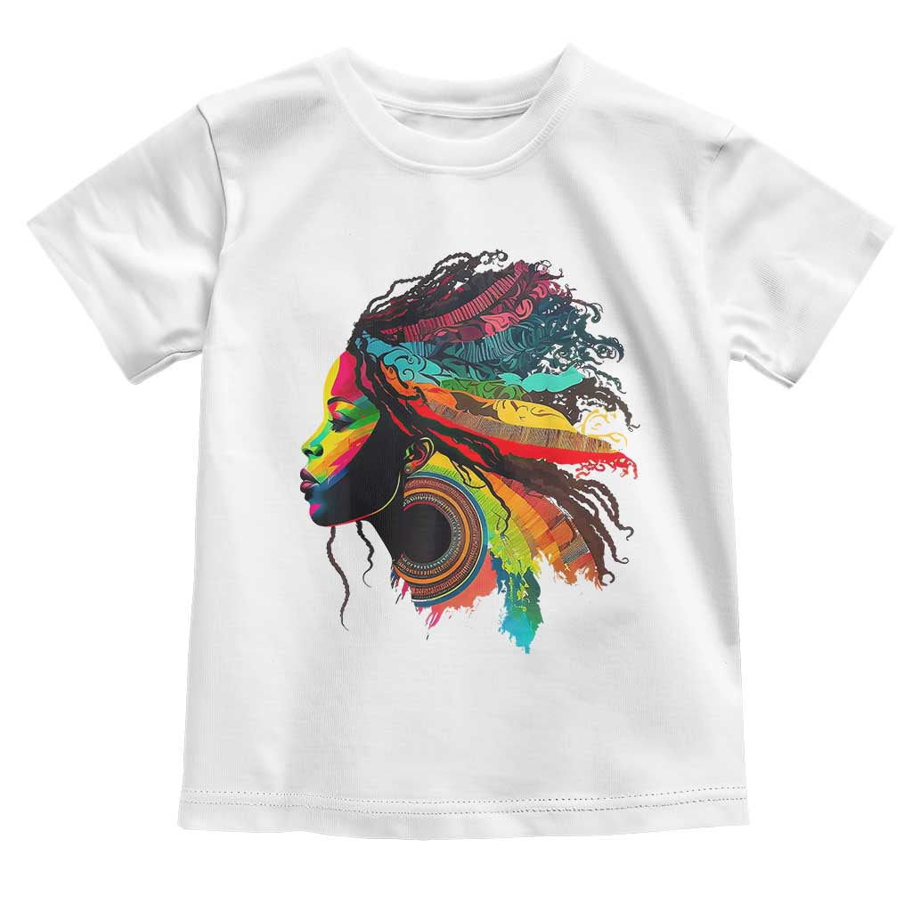 Proud Afro Roots Toddler T Shirt Rainbow Dashiki African Tribal Woman Natural Hair