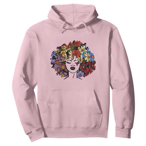 Black History Hoodie For Women Afro Flower Hair Juneteenth