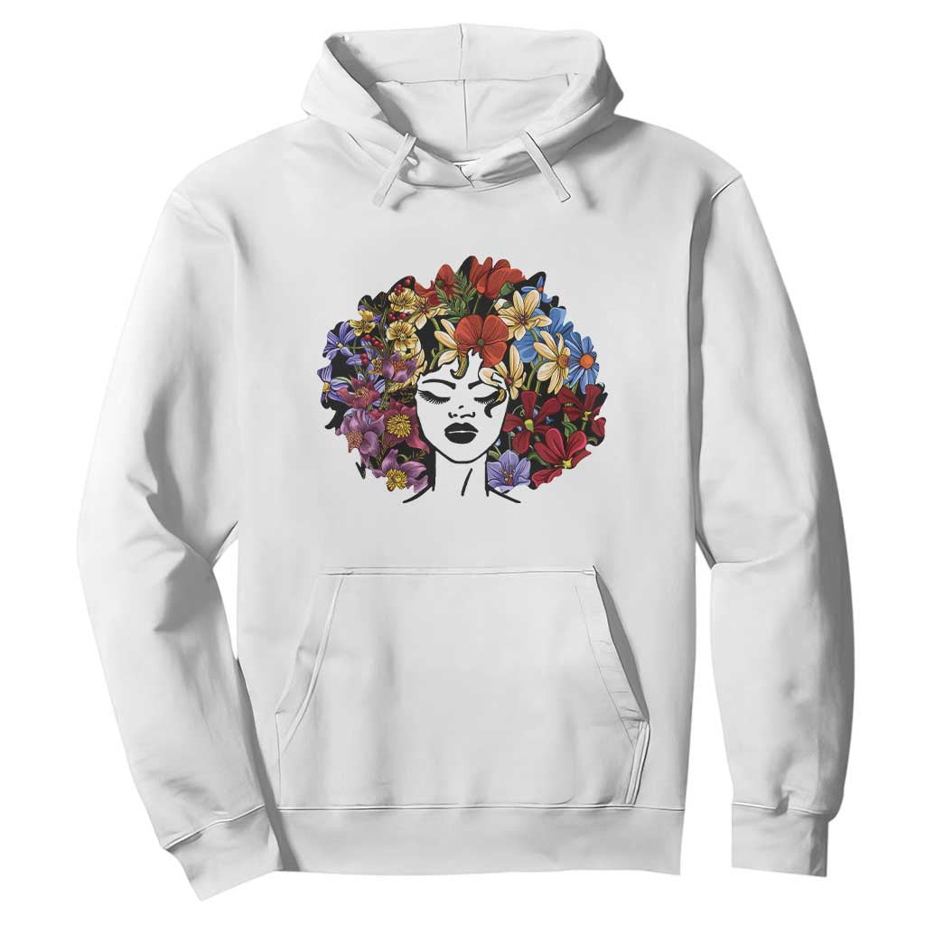 Black History Hoodie For Women Afro Flower Hair Juneteenth