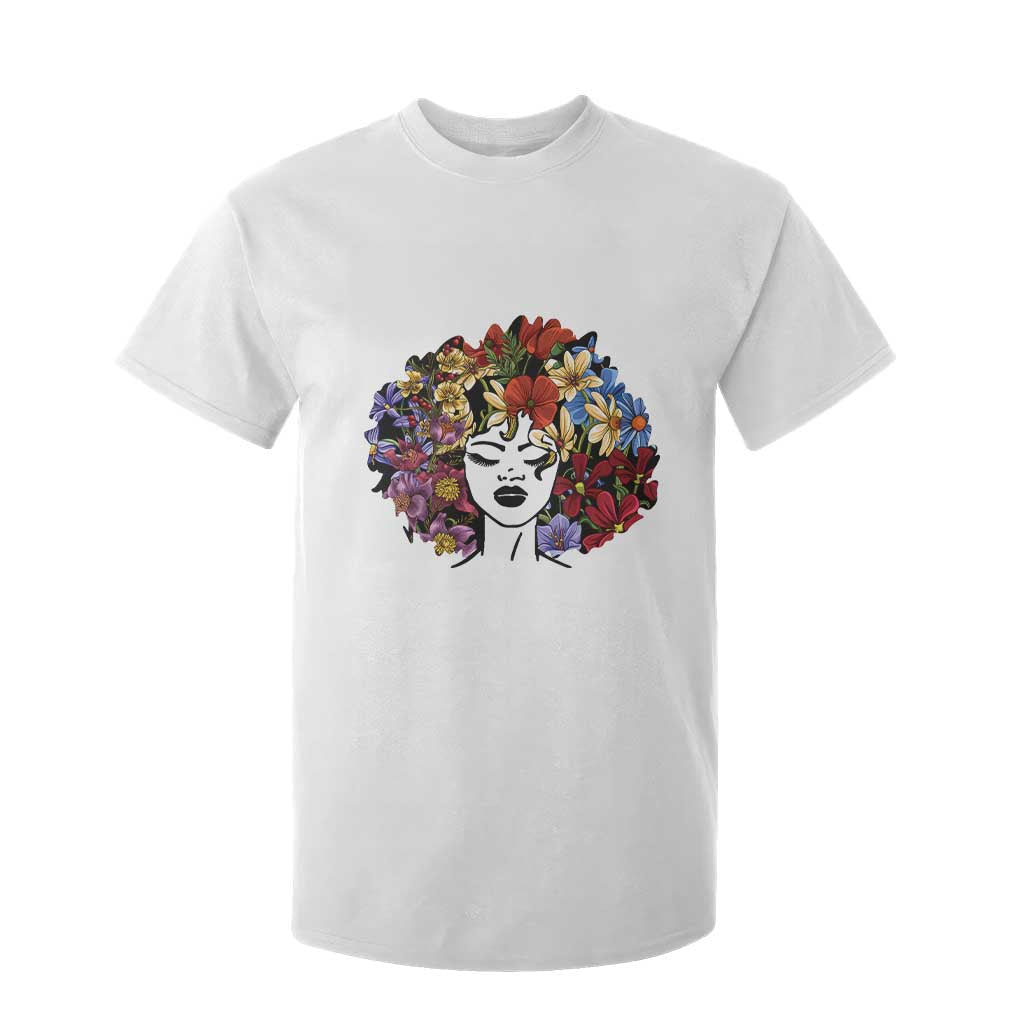 Black History T Shirt For Kid For Women Afro Flower Hair Juneteenth