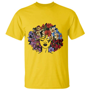 Black History T Shirt For Women Afro Flower Hair Juneteenth