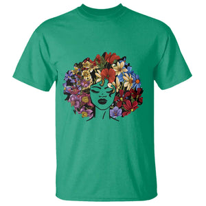 Black History T Shirt For Women Afro Flower Hair Juneteenth