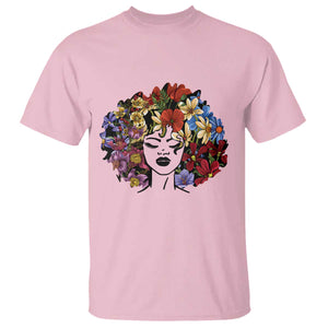 Black History T Shirt For Women Afro Flower Hair Juneteenth