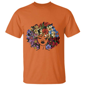 Black History T Shirt For Women Afro Flower Hair Juneteenth