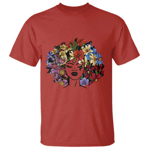 Black History T Shirt For Women Afro Flower Hair Juneteenth