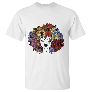 Black History T Shirt For Women Afro Flower Hair Juneteenth