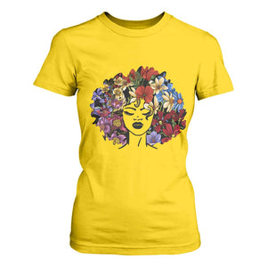 Black History T Shirt For Women For Women Afro Flower Hair Juneteenth