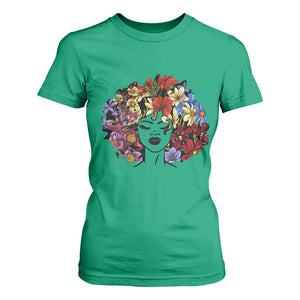 Black History T Shirt For Women For Women Afro Flower Hair Juneteenth