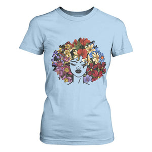 Black History T Shirt For Women For Women Afro Flower Hair Juneteenth