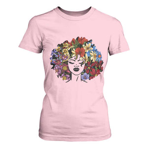 Black History T Shirt For Women For Women Afro Flower Hair Juneteenth