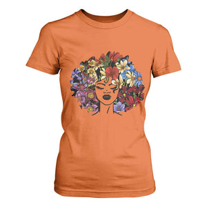 Black History T Shirt For Women For Women Afro Flower Hair Juneteenth