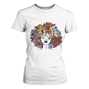 Black History T Shirt For Women For Women Afro Flower Hair Juneteenth